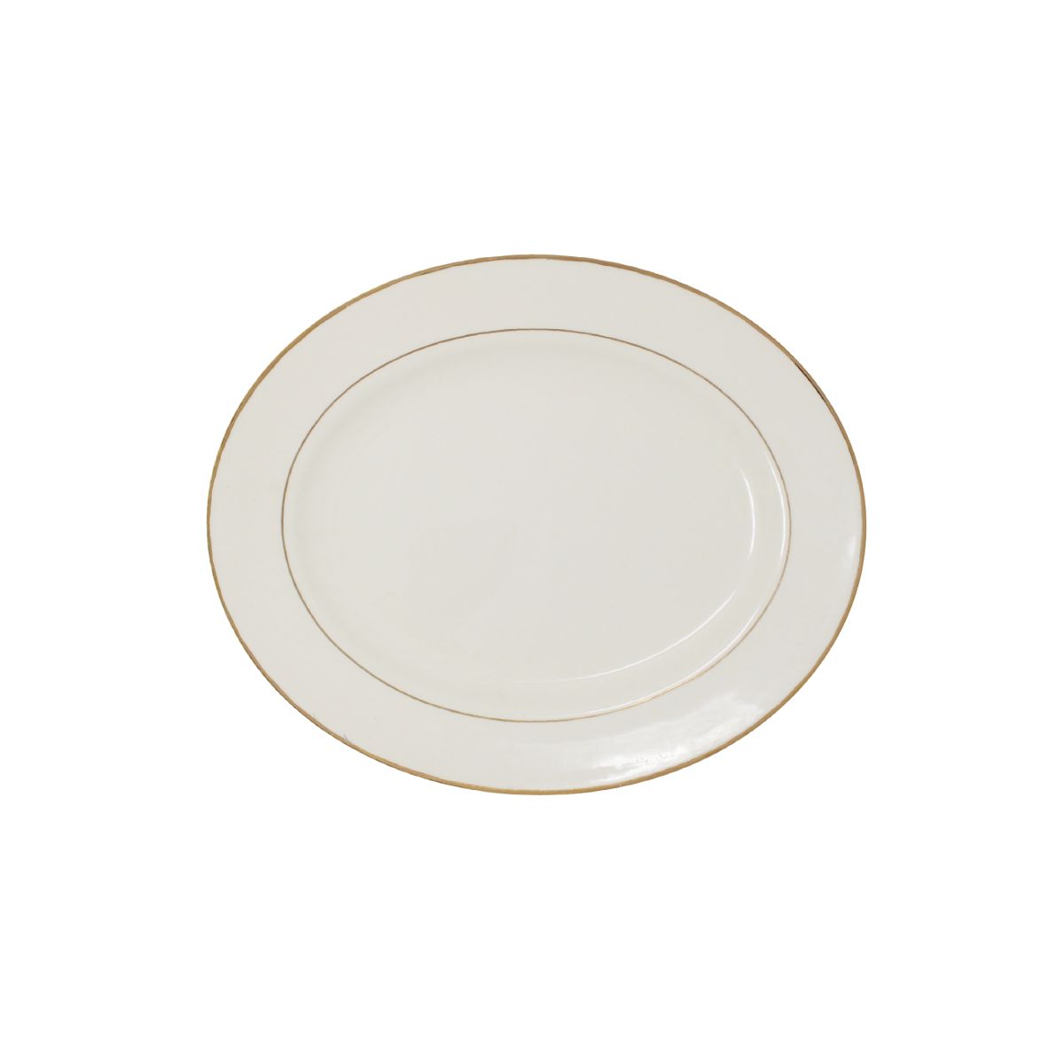 Platter Beige With Gold Band 9