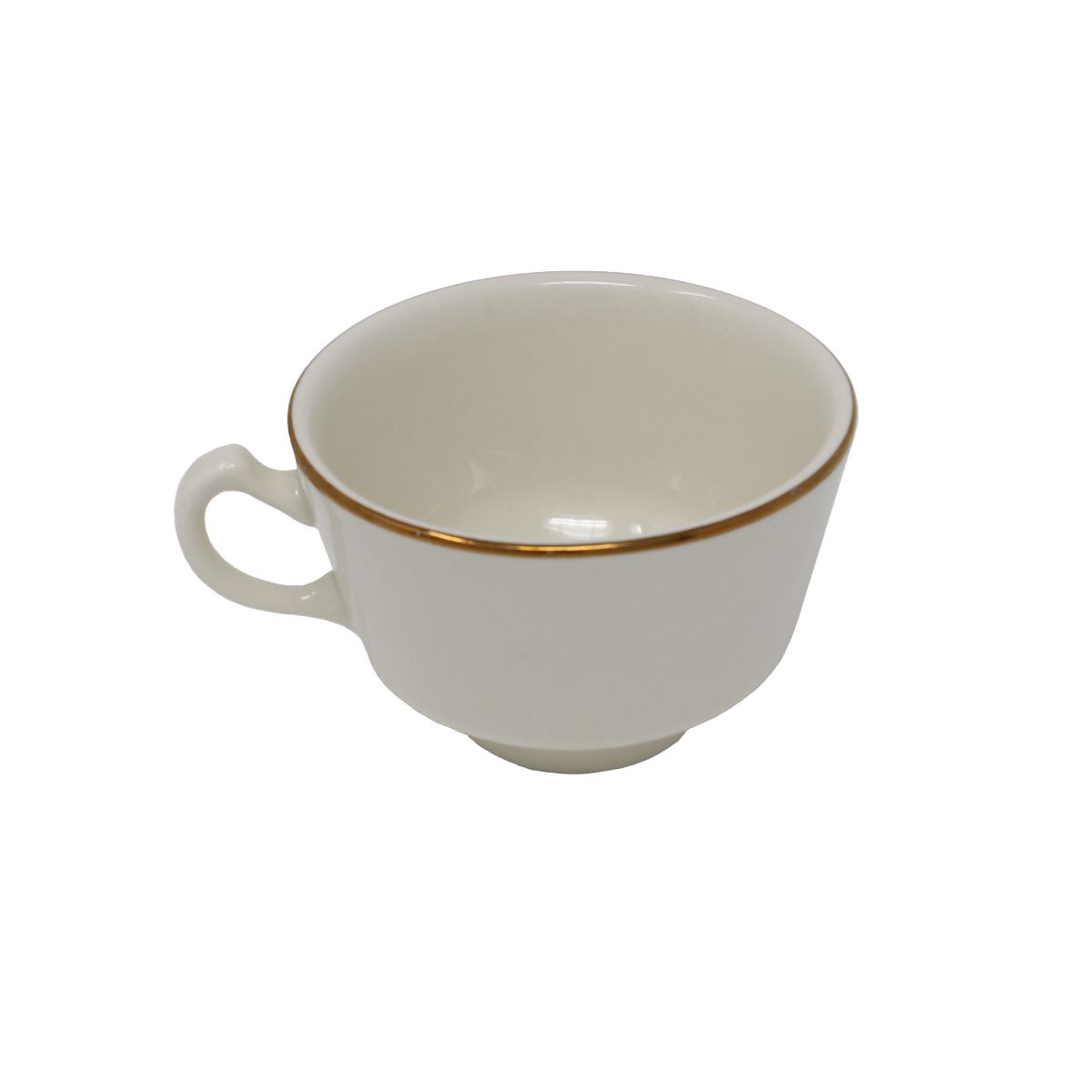 Coffee Cup Beige With Gold Band 7.75 oz