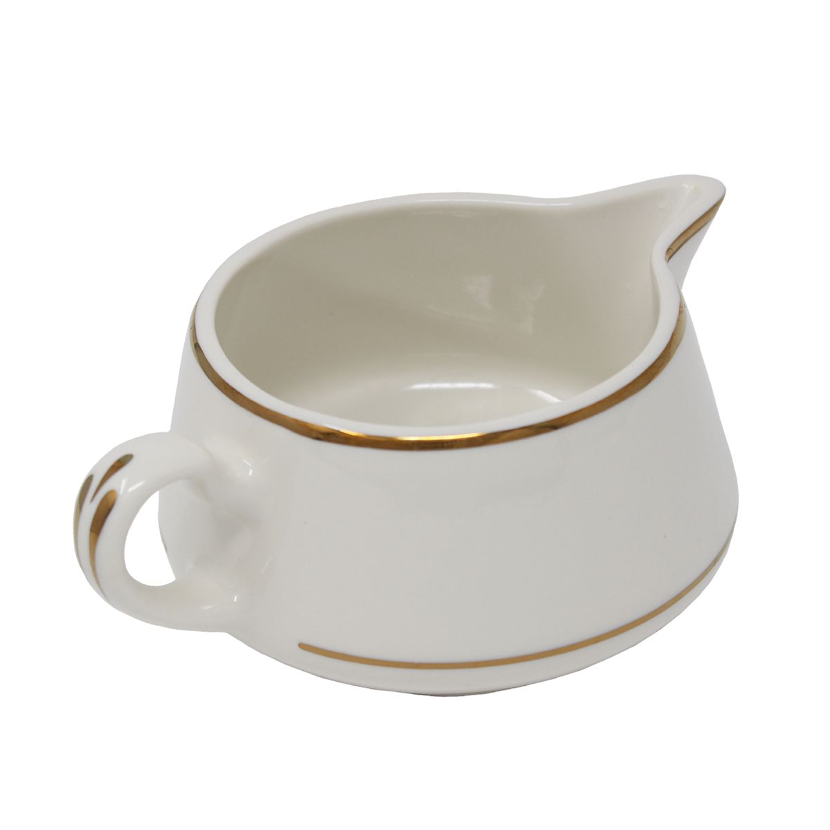 Creamer Beige With Gold Band  11.5 oz