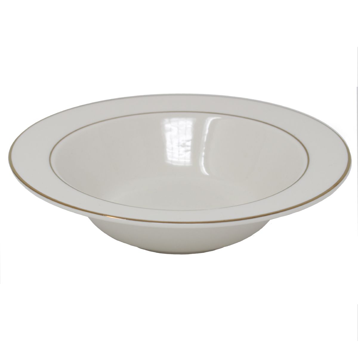 Serving Bowl Beige With Gold Band 20.5 oz