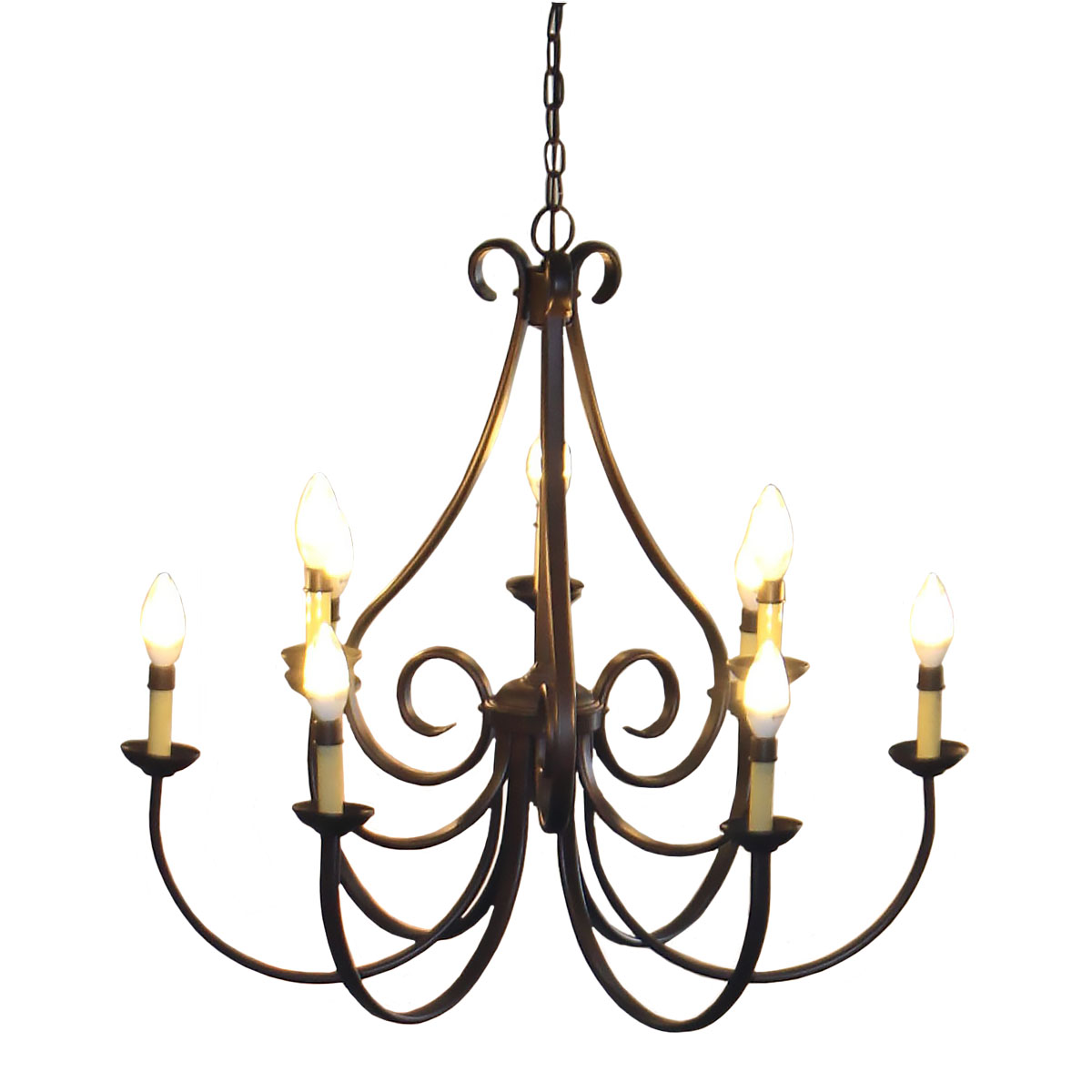 Chandelier 9 Light Tannery Bronze