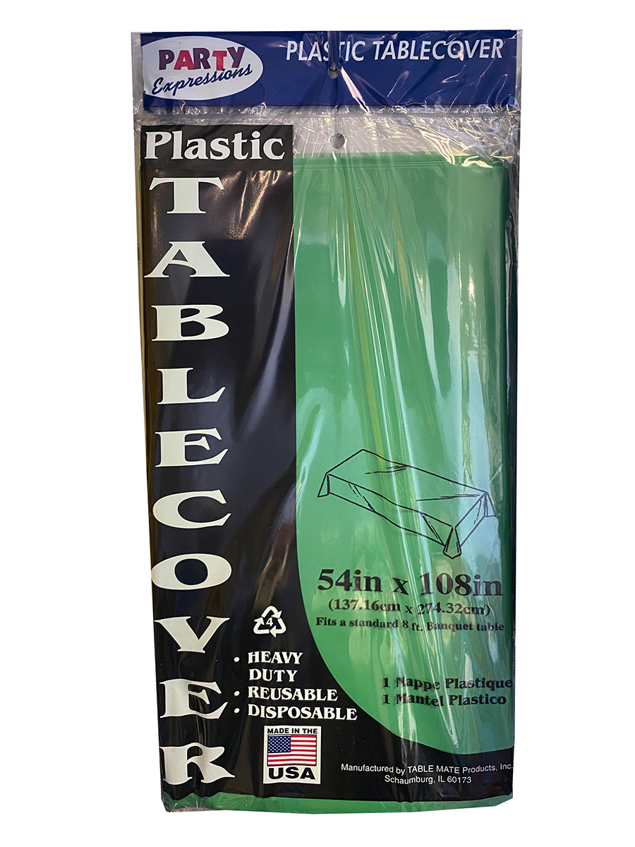 54x108 Green Emerald Plastic Tablecover