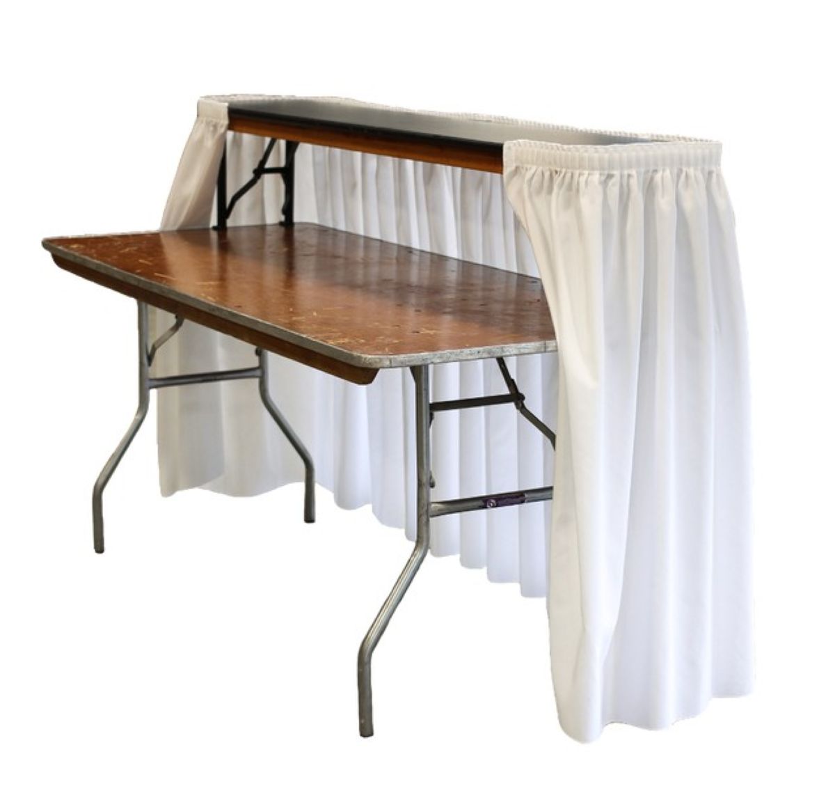 6' Bar Black with Linen Skirting