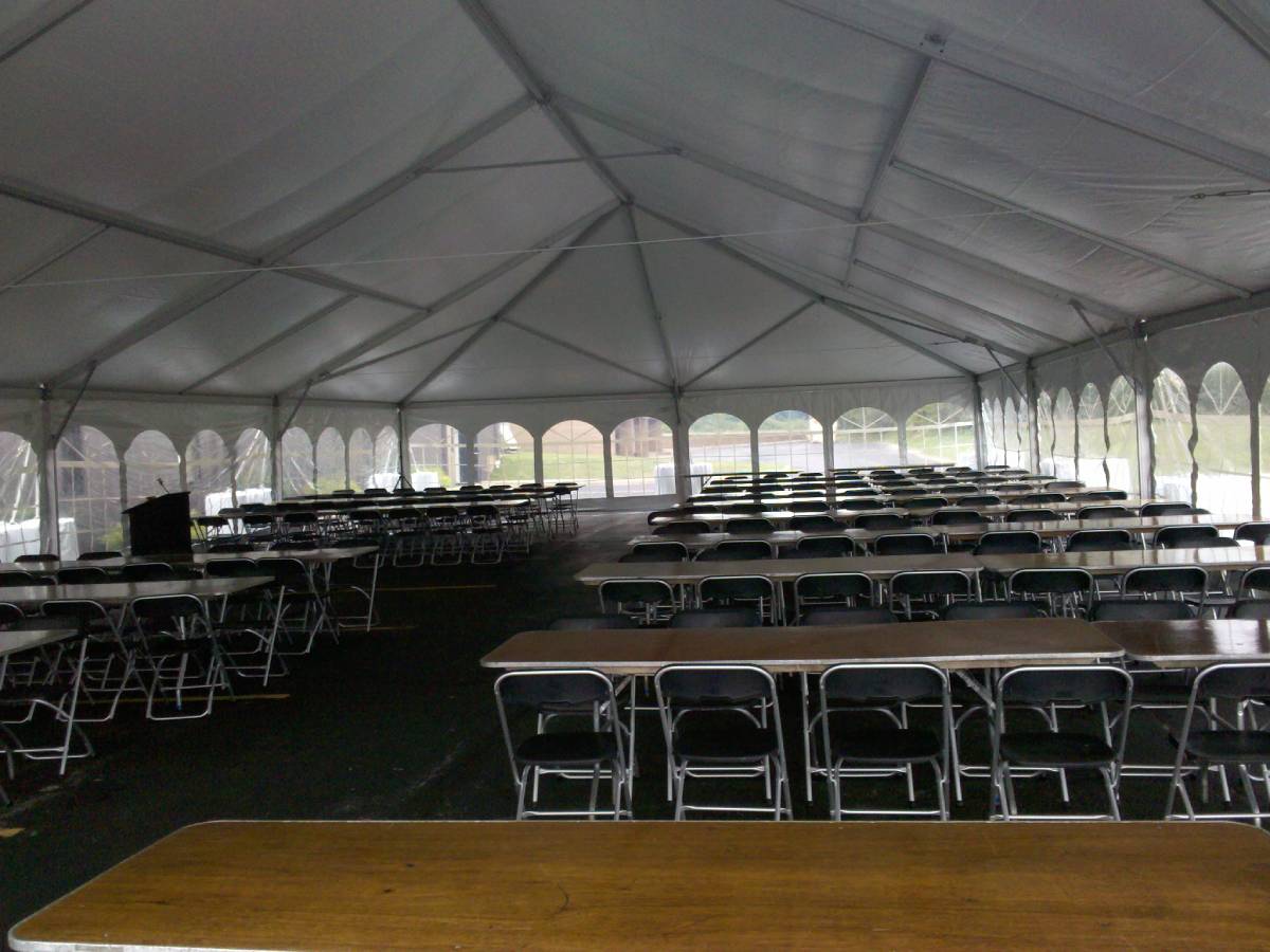 40x80 Navitrac Frame Tent With Cathedral Sides