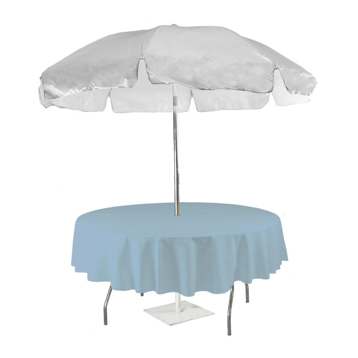 Umbrella Tablecloth 90" Round Light Blue
