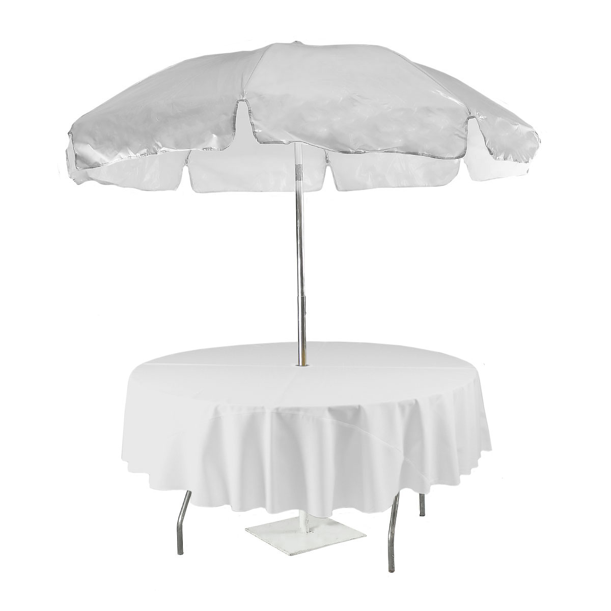 Umbrella Tablecloth 90" Round White