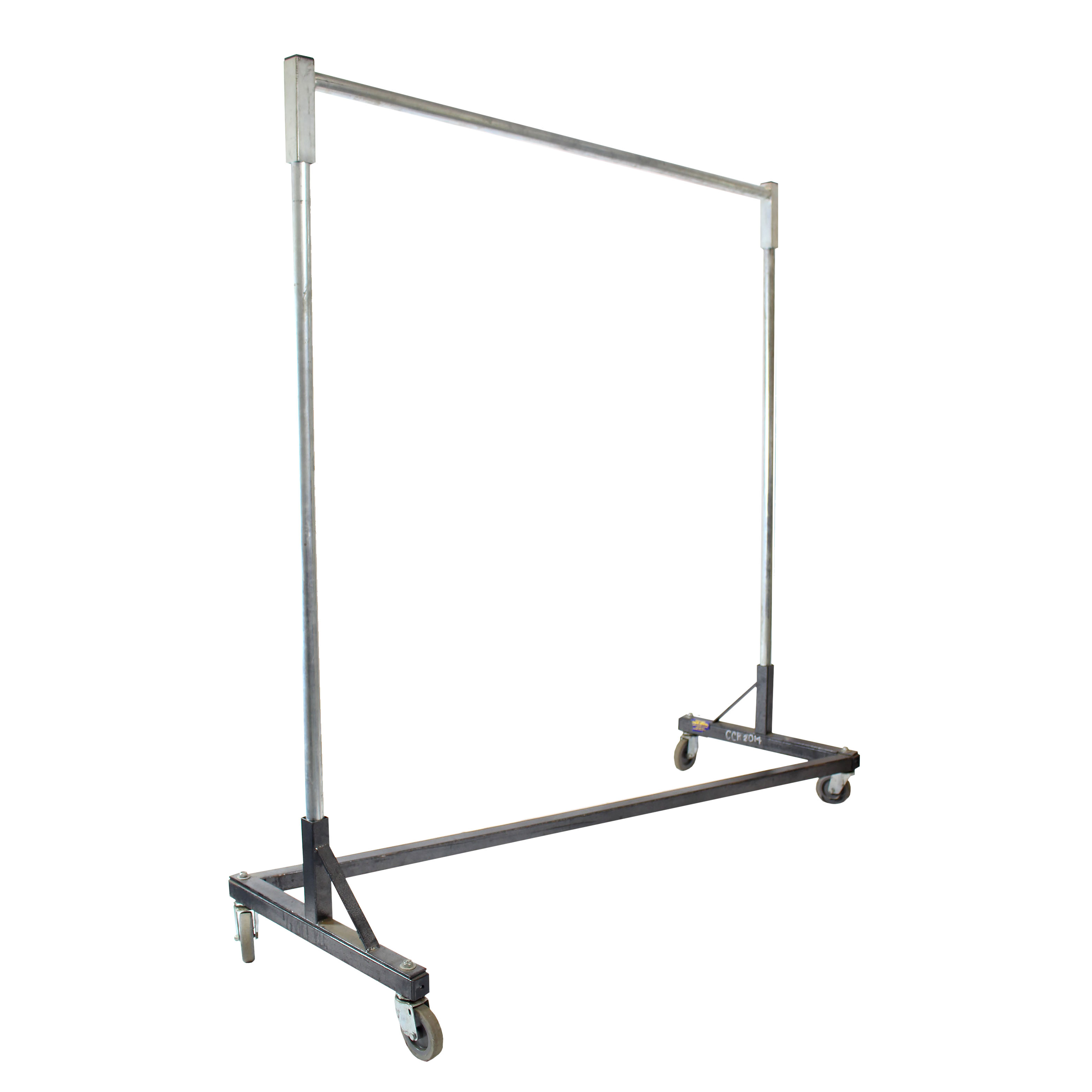 Z Coat Rack Grey Standard on Wheels with Hangers