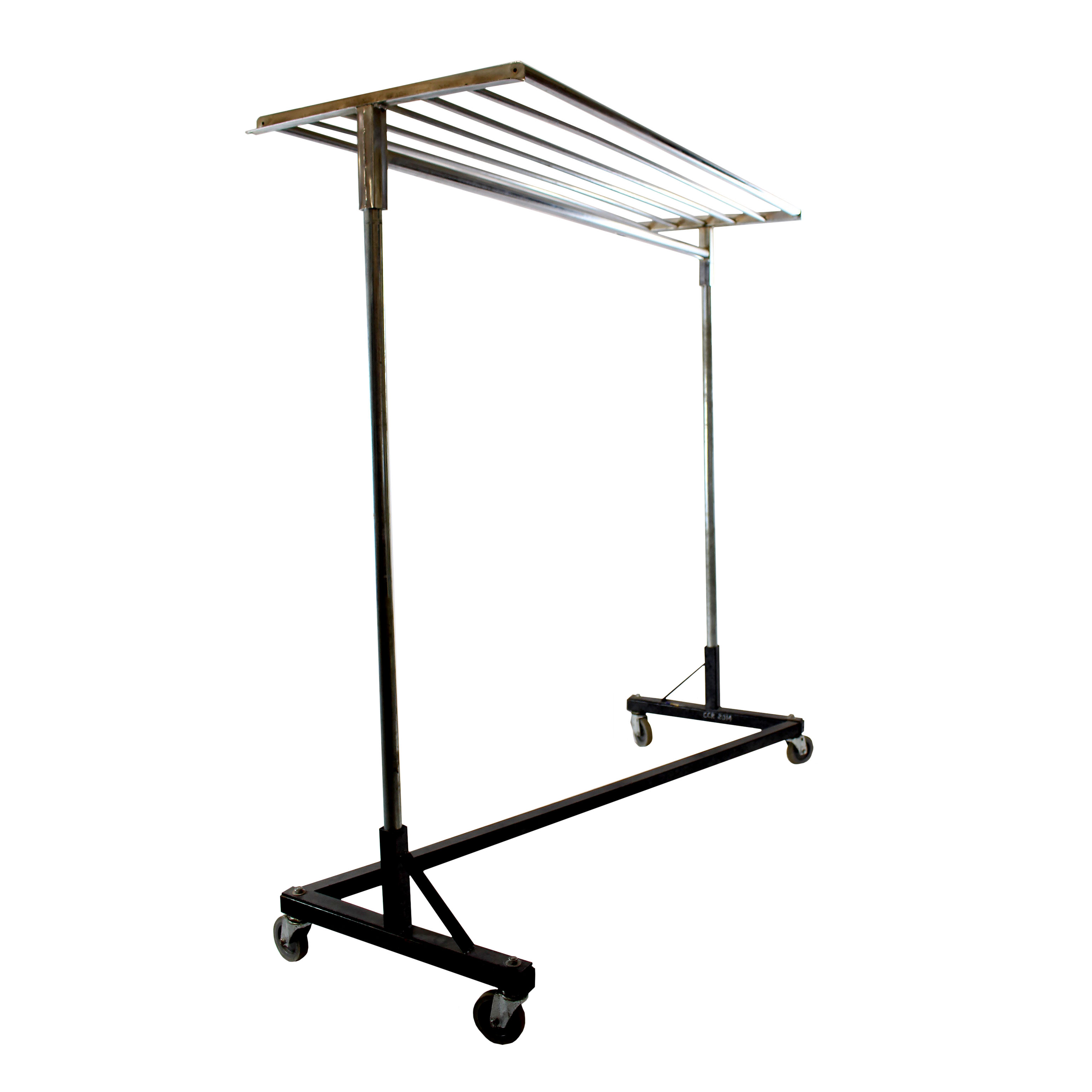 Z Coat Rack on Wheels with Shelf